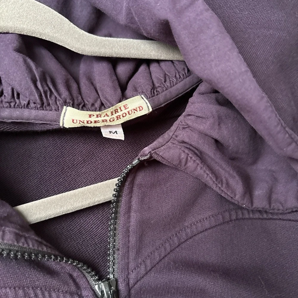Prairie Underground plum short cloak hoodie sweatshirt XS/S - Picture 8 of 15